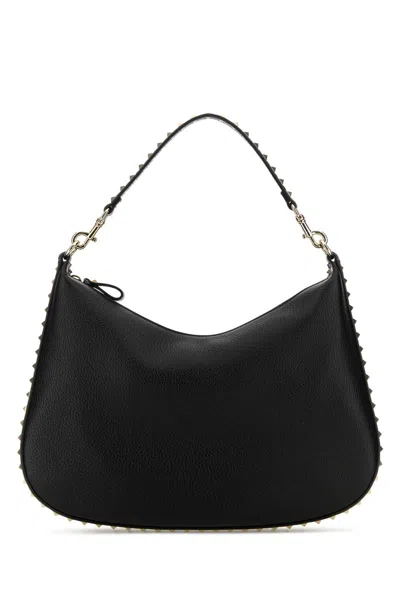 Valentino Garavani Hobo Leather Bag In Black