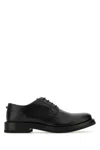 Valentino Derby Rockstud Essential Leather Lace-up Shoes In Animal Print