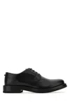 Valentino Derby Rockstud Essential Leather Lace-up Shoes In Animal Print