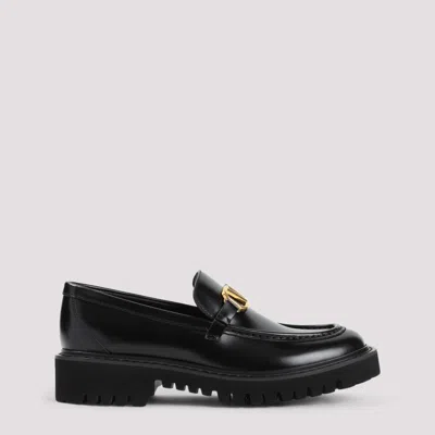 Valentino Garavani Black Leather Loafers