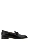 Valentino Bowshire Loafers In Black Glossy Calfskin In Black