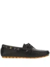 Valentino Garavani 'fastaway' Black Loafers With Vlogo Plaque And Decorative Laces With Logo In Leat In Black