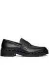 Valentino Garavani Rockstud M-way Calfskin Loafer In Black