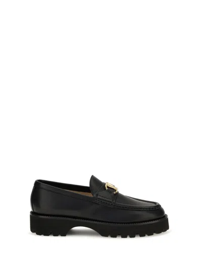 Valentino Garavani Vlogo Signature Leather Loafers In Animal Print