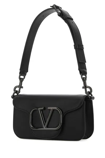 Valentino Garavani Black Leather Locã² Shoulder Bag