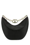 Valentino Black Leather Medium Hobo Vlogo Moon Shoulder Bag