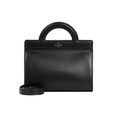 Valentino Garavani Black Leather Mini Cross Body Handbag For Men