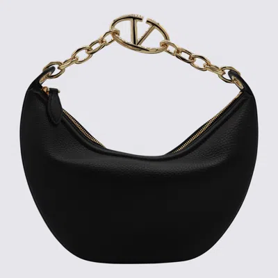 Valentino Garavani Black Leather Moon Shoulder Bag