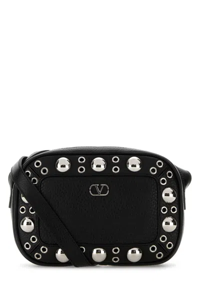 Valentino Garavani Nellcote Studded Leather Camera Crossbody Bag In Black