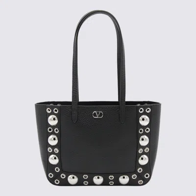 Valentino Garavani Black Leather Nellcote Totes