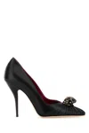Valentino Pas De Chat 105 Embellished Gathered Textured-leather Pumps In Black