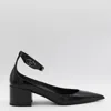Valentino Vlogo Lockette Leather Ankle Strap Pumps In Black