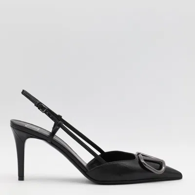 VALENTINO GARAVANI BLACK LEATHER PUMPS