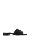 Valentino Black Quilted Nappa Leather Quiltie 67 Slide Sandals In Black