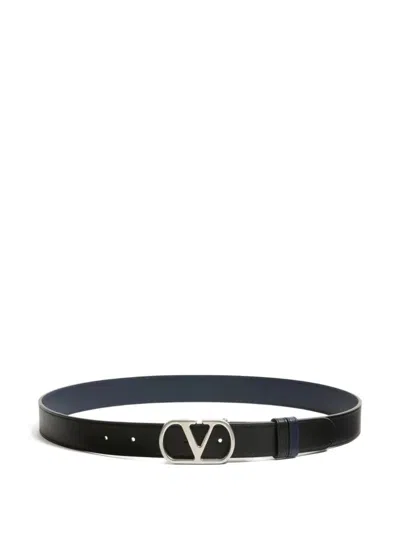 Valentino Garavani Valentino Belt H. 30 Reversibile Vlogo Signature In Black
