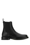 Valentino Studded Leather Ankle Boots With Elastic Panels In Nero