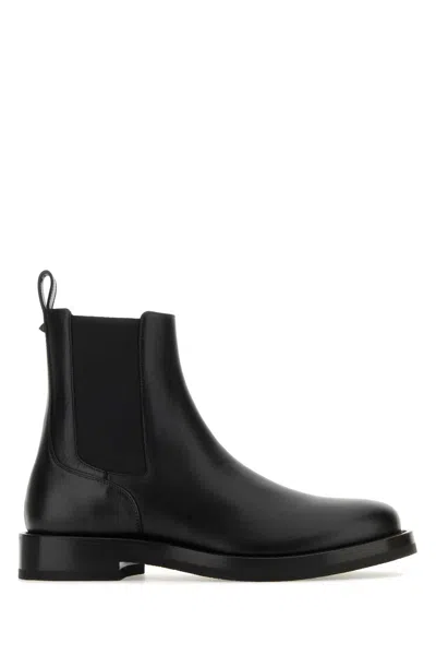 Valentino Garavani Black Leather Rockstud Ankle Boots
