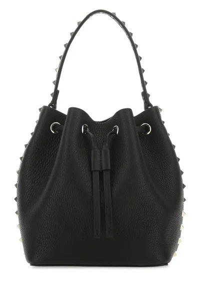 Valentino Garavani Women's Leather Rockstud Bucket Bag In Black