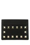 Valentino Rockstud Grainy Leather Card Holder
