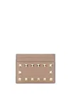 Valentino Black Leather Rockstud Card Holder