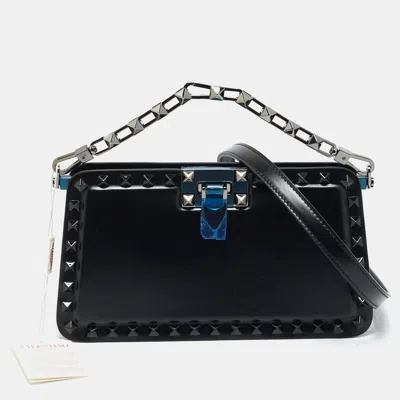 Pre-owned Valentino Garavani Black Leather Rockstud Clutch
