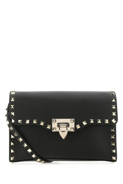 Valentino Garavani Black Leather Rockstud Crossbody Bag
