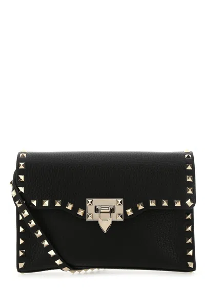 Valentino Garavani Black Leather Rockstud Crossbody Bag