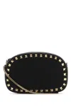 Valentino Borsa A Tracolla Rockstud In Pelle Nera Donna In Black