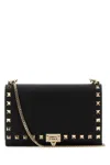 Valentino Black Leather Rockstud Crossbody Bag In Black