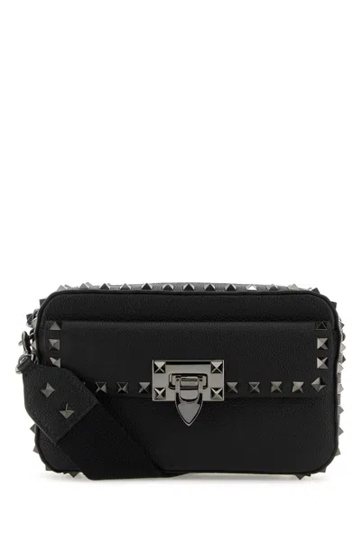 Valentino Garavani Black Leather Rockstud Crossbody Bag