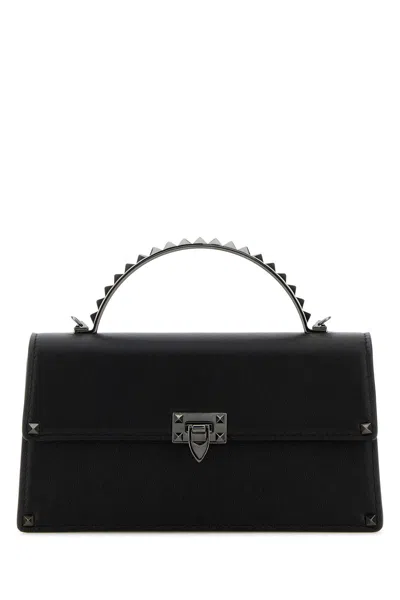 Valentino Garavani Black Leather Rockstud Handbag