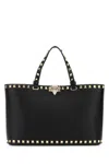 Valentino Borsa A Mano Rockstud In Pelle Nera  Donna In Black
