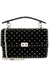 Valentino Rockstud Spike Quilted Chain Strap Shoulder Bag In Black