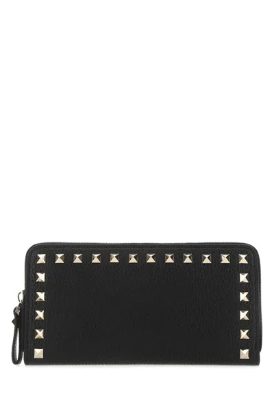 Valentino Garavani Zip Around Wallet In Black