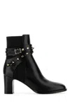 Valentino Garavani Rockstud 70mm Calfskin Ankle Boot Woman Black 41 In Nero