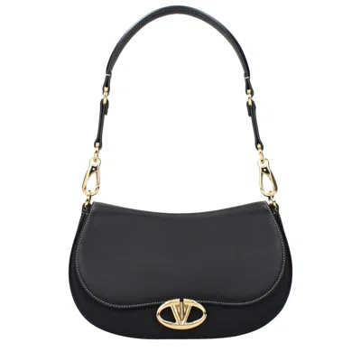 Valentino Garavani Black Leather Shoulder Bag