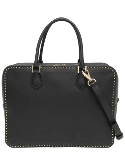 Pre-owned Valentino Garavani Valentino Black Leather Shoulder Bag (authentic Pre-loved)