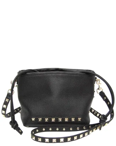 Pre-owned Valentino Garavani Valentino Black Leather Shoulder Bag (authentic Pre-loved)