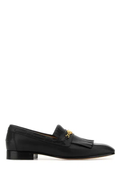 VALENTINO GARAVANI BLACK LEATHER SIGNATURE LOAFERS