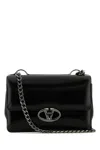 Valentino Black Leather Medium Vlogo Shoulder Bag