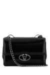 Valentino Black Leather Medium Vlogo Shoulder Bag In Nero
