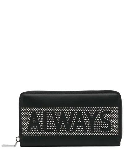 Valentino Garavani Valentino Black Leather Studded Zip Around Wallet (authentic Pre-loved)