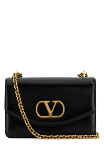 Valentino Garavani Black Leather Vain Shoulder Bag