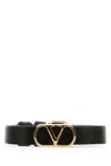 Valentino Black Leather Vlogo Bracelet