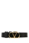 Valentino Black Leather Vlogo Bracelet