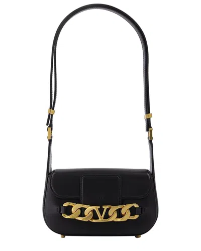 Valentino Garavani Valentino Vlogo Chain Small Leather Shoulder Bag In Black