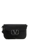 Valentino Black Leather Vlogo Crossbody Bag