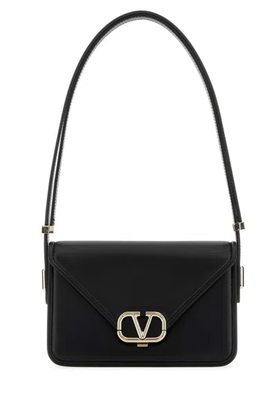 Valentino Garavani Black Leather Vlogo Crossbody Bag