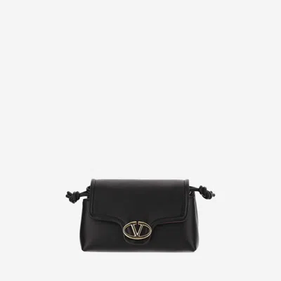 Valentino Garavani Black Leather Vlogo Crossbody Bag
