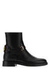 Valentino Vlogo Signature Leather Ankle Boot In Black